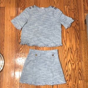 Baby Blue Chanel Inspired Skirt Set
